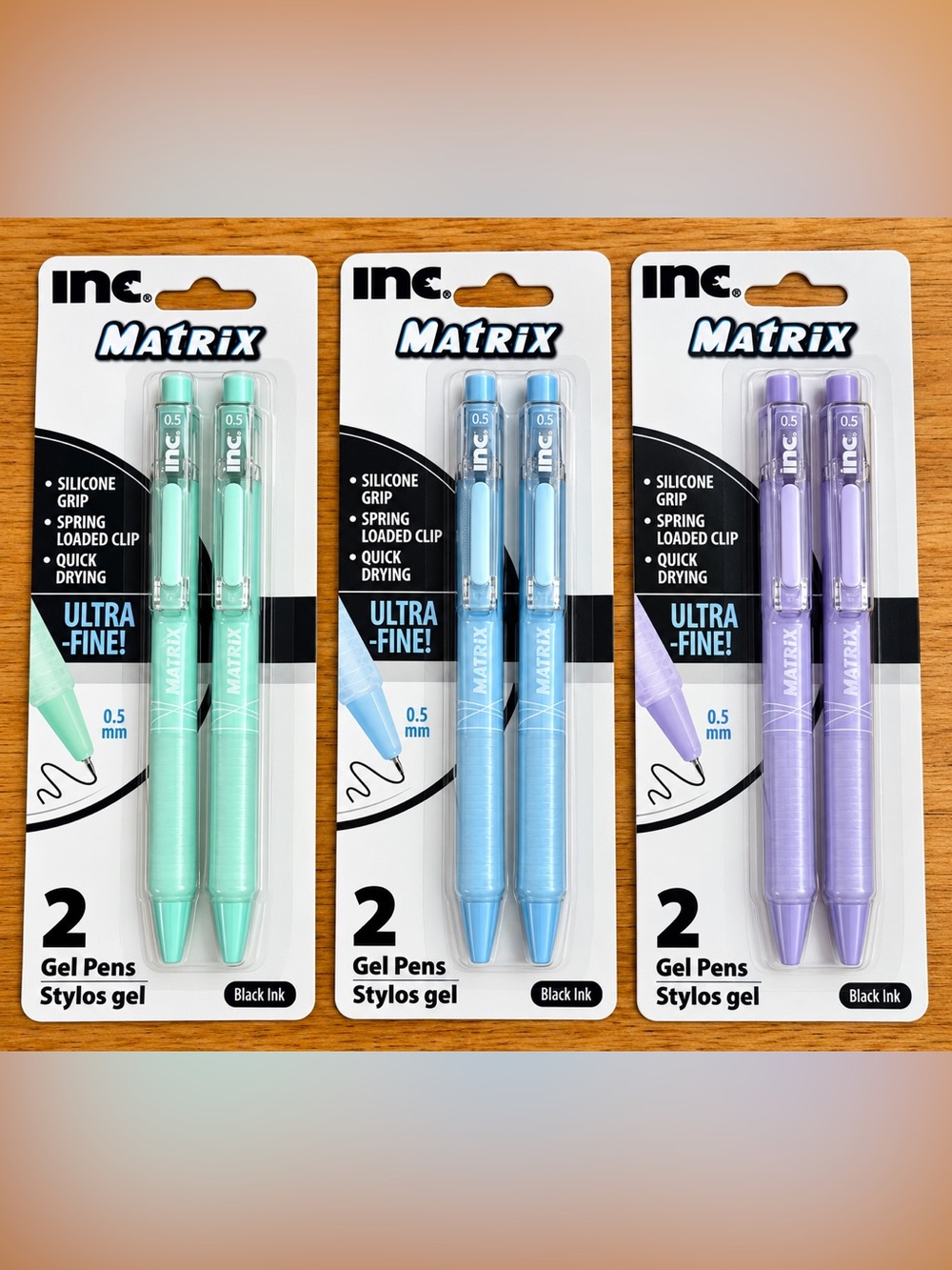 INC International Concepts Matrix 2-Pack Ultra-Fine Gel Pens - Light Blue